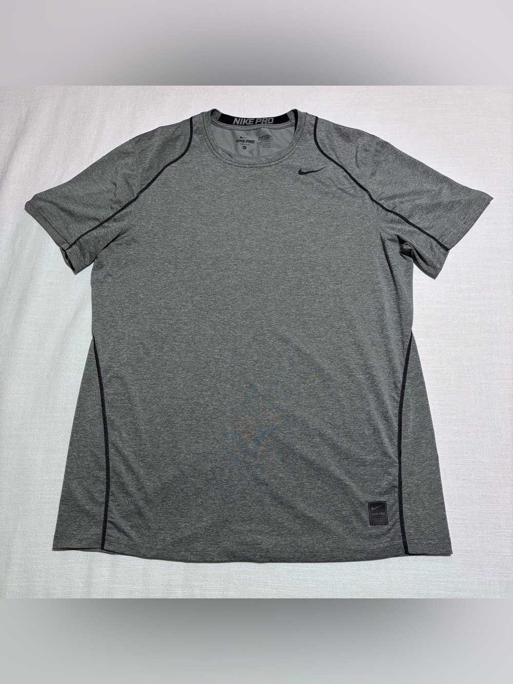 Mens Nike Pro Vented Fitted Dri-FIT Training Shirt | Gray | Size XL | 703104-091